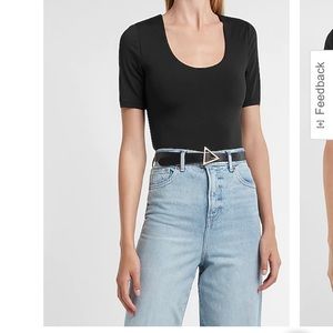 *5 for $50* NWT Express Body Contour 3/4 Sleeve Bodysuit - Black Size Large